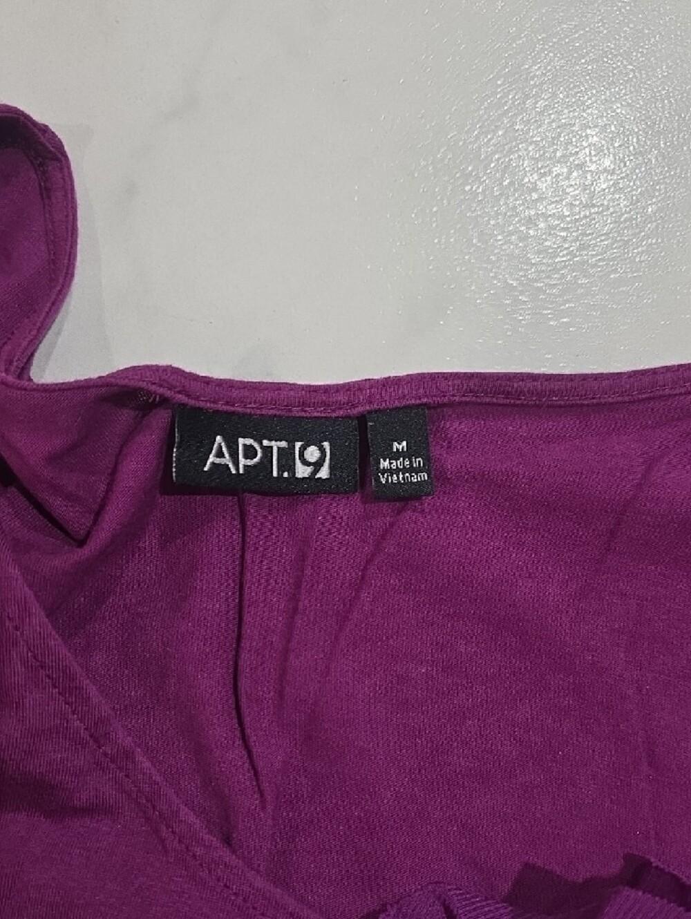 Apt. 9 Magenta Ruffle V-Neck Short Sleeve Top - Picture 2 of 3